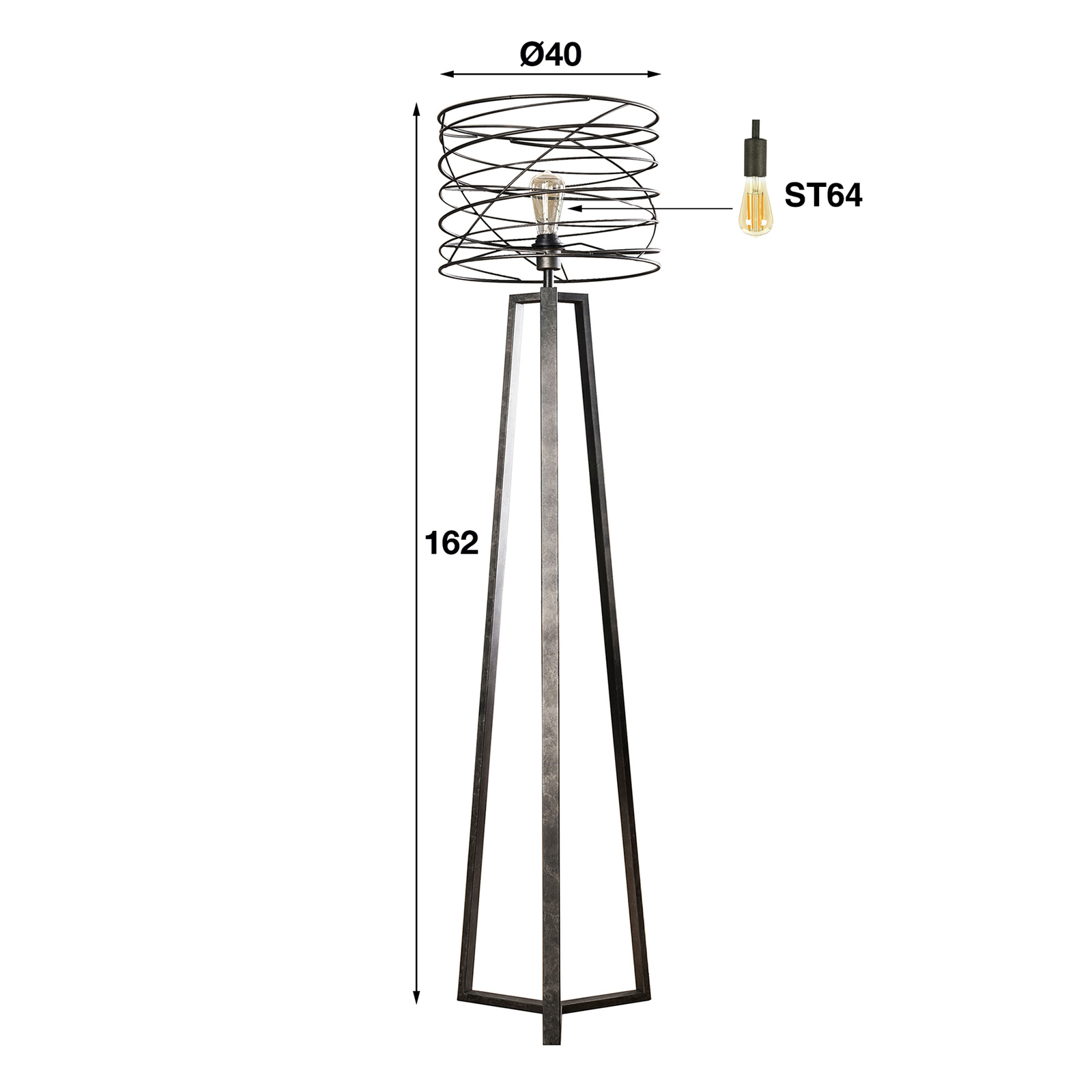 Stojací lampa Swirlaronda se spirálovým stínidlem