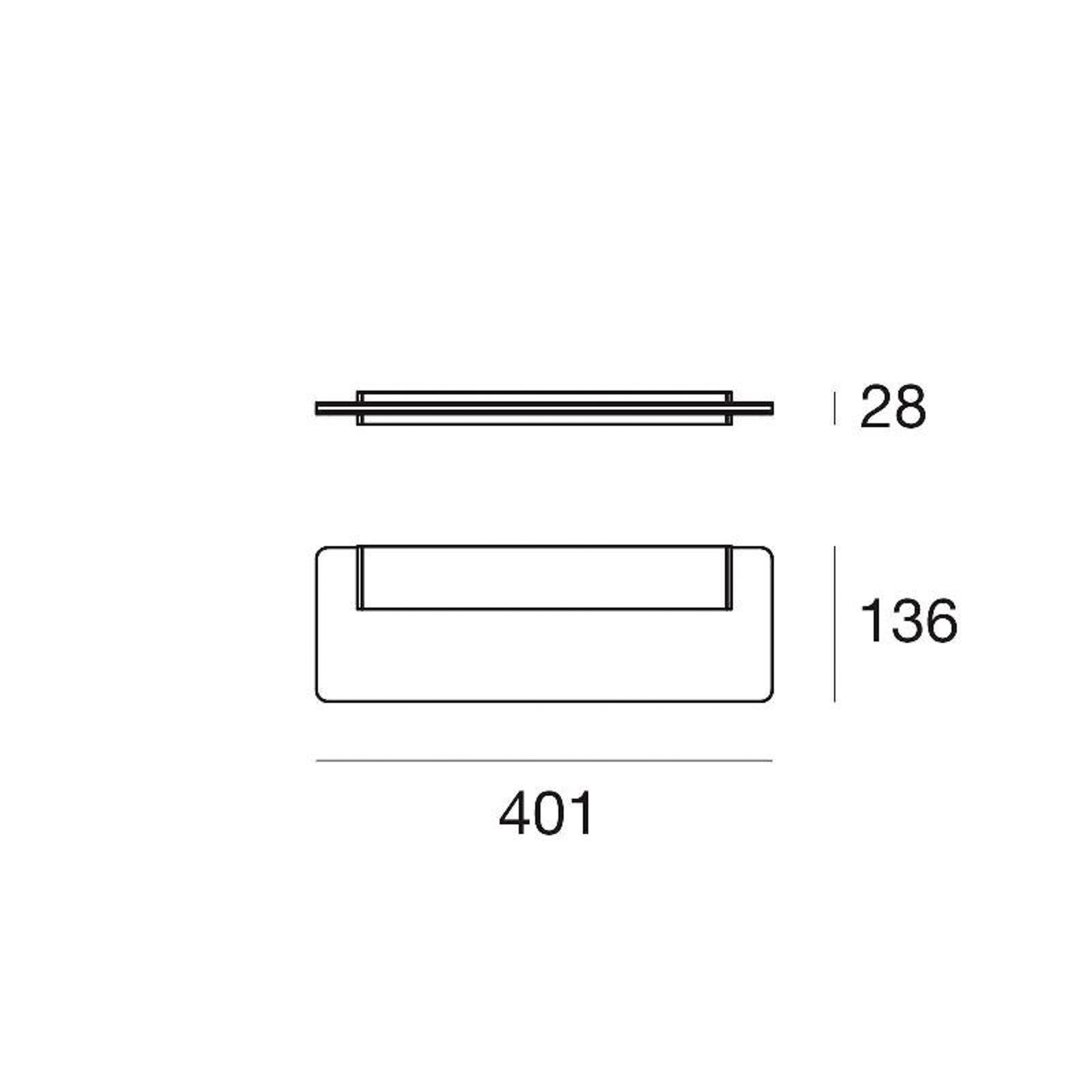 Aplique de pared LED Skinny, aluminio anodizado, aluminio, PMMA,