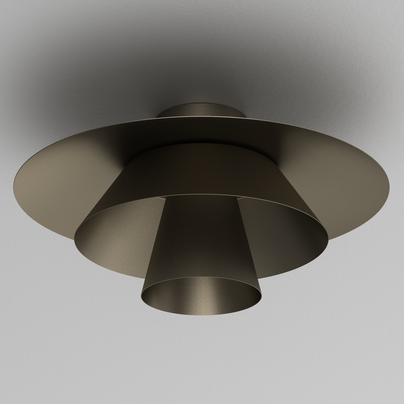 Plato ceiling light, titanium, metal, Ø 38 cm, E27