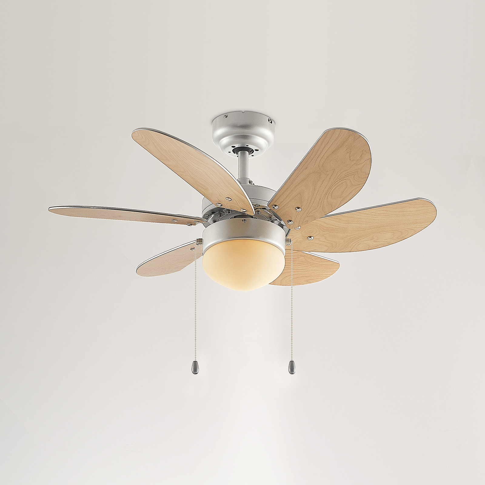 Starluna ceiling fan with light Minja silver quiet 78 cm