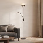 Lampe sur pied LED Lindby Yveta, couleur rouille, lampe de lecture, à intensité
