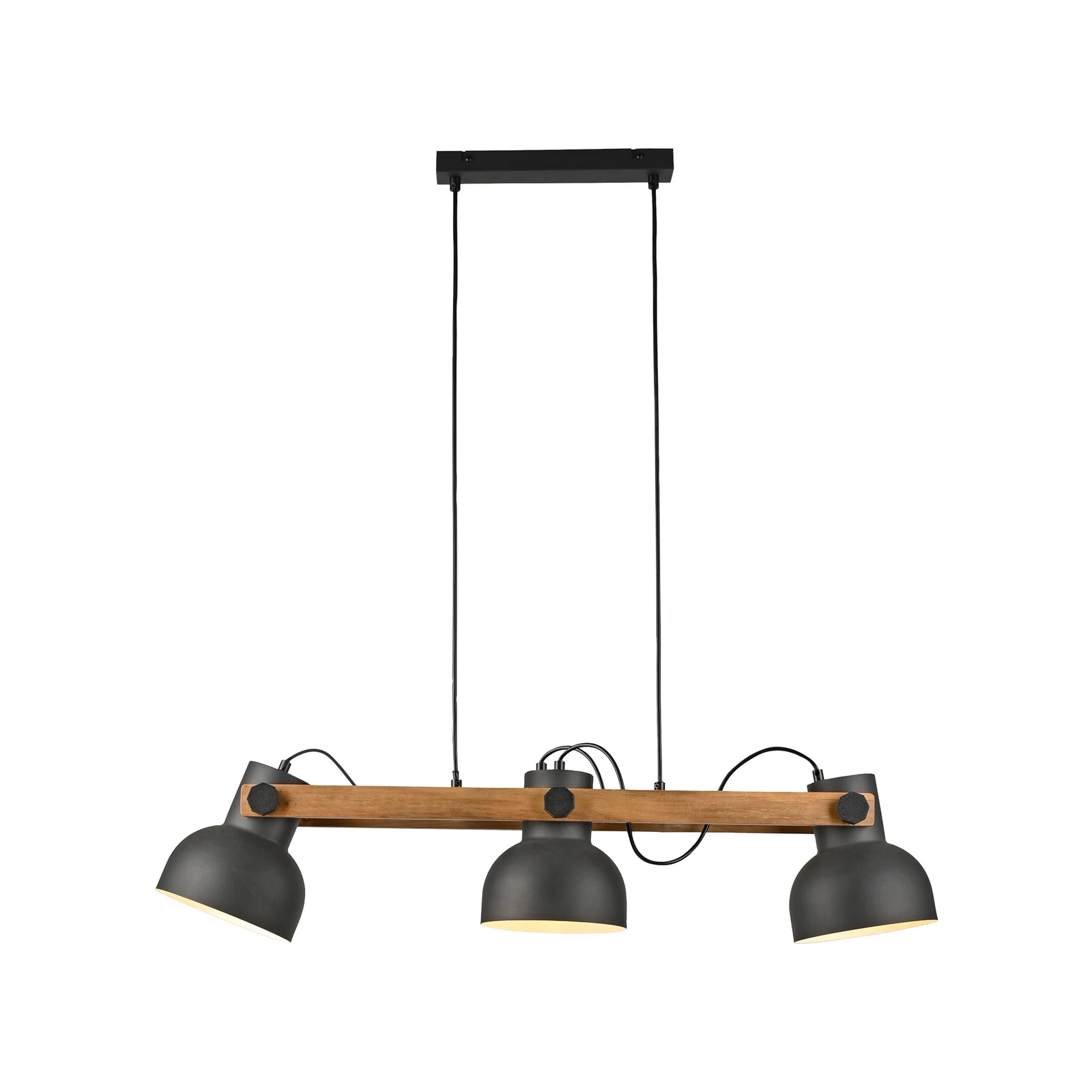 JUST LIGHT. Cup 2.0 hanglamp, 3-lamps, zwart, metaal