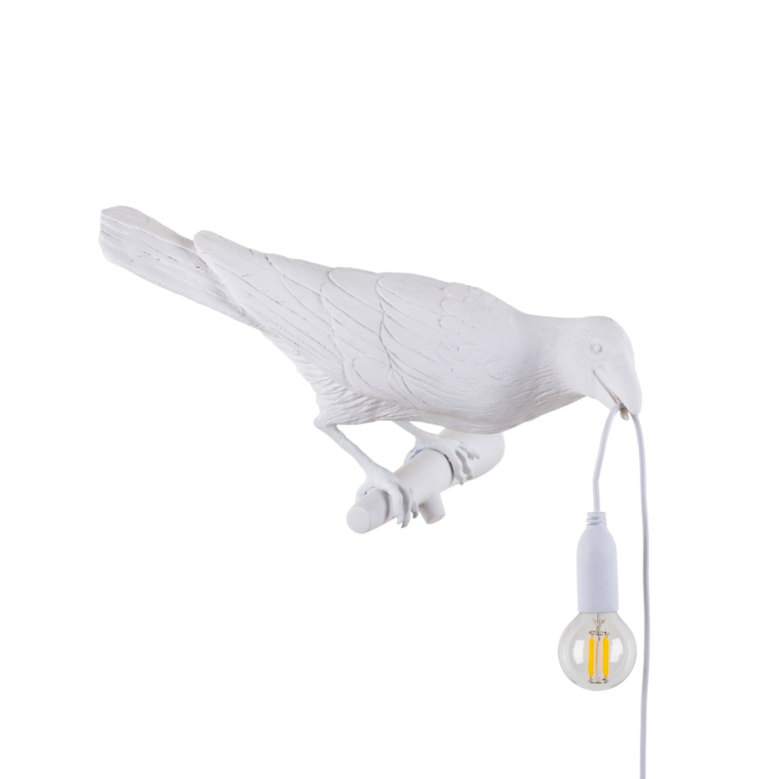 LED dekorativ utomhusvägglampa Bird Lamp höger vit