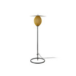 GUBI Satellite outdoor floor lamp, IP65, black/ mustard gold