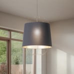 Hängeleuchte Lantern Medium, schwarz/gold, Stoff, E27