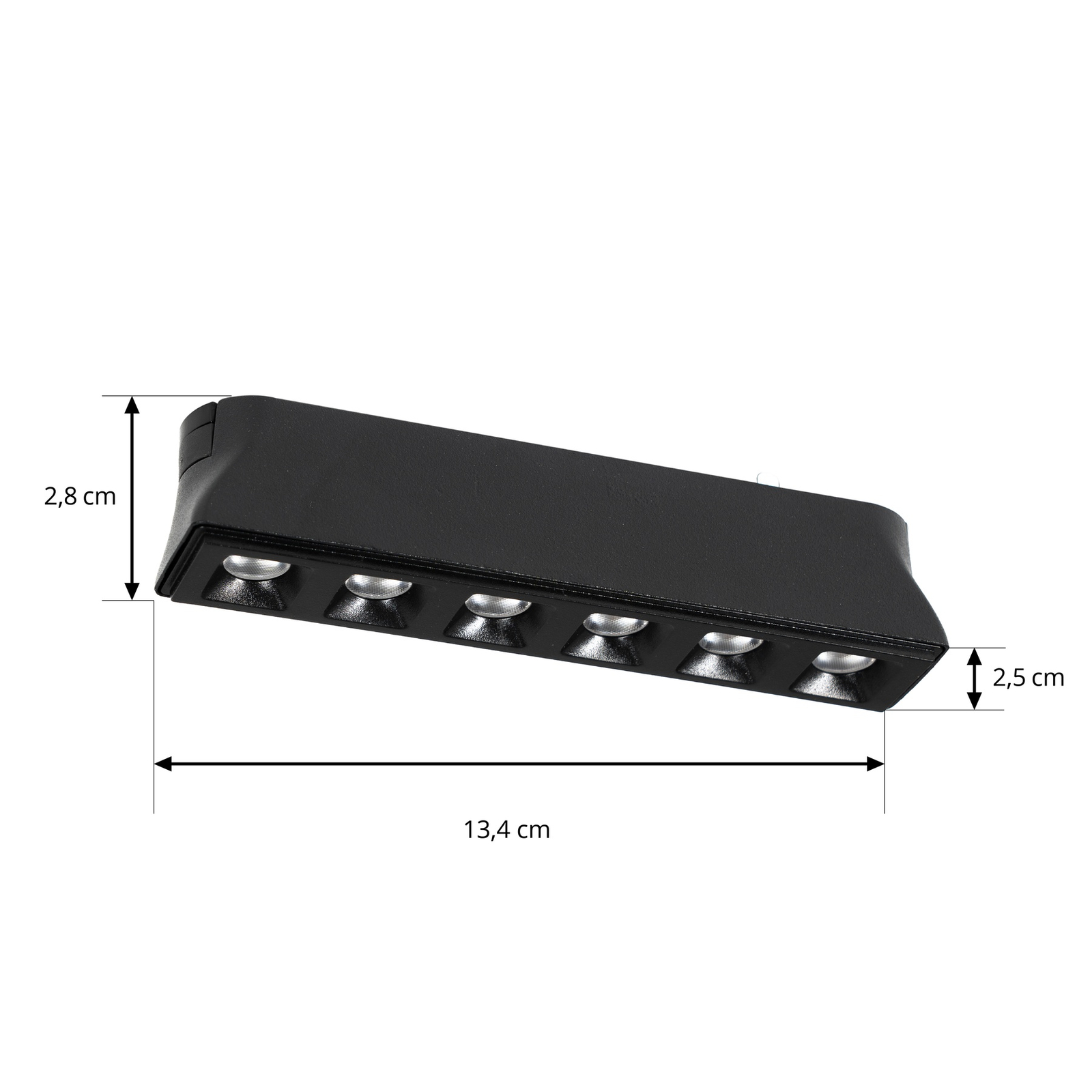 Lindby LED pásek 48 V Lumaro, černý, 6 bodů, 2,5 cm