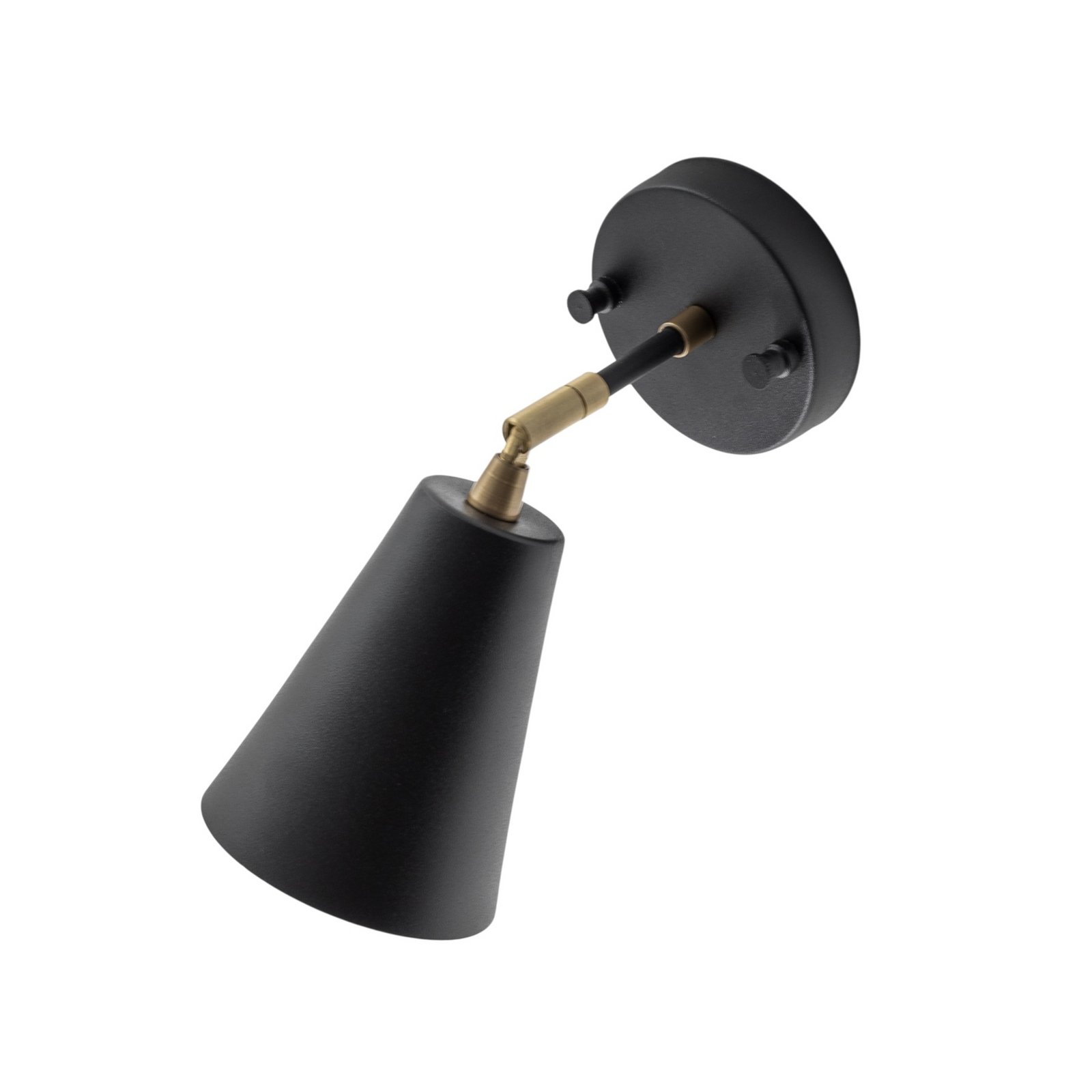 Wandlamp Evander, zwart/goud, metaal, hoogte 21 cm, E27