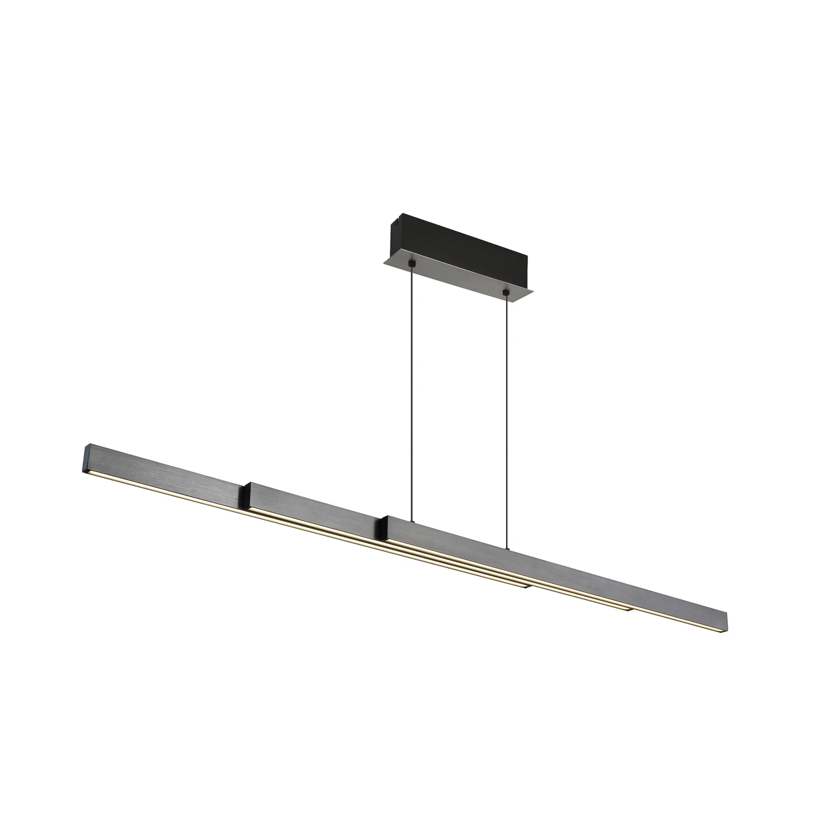 LED κρεμαστή λάμπα Ethan, γκρι, μέταλλο, 150 cm, ρυθμιζόμενο μήκος