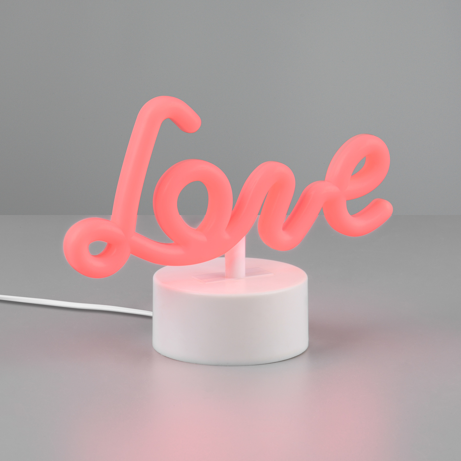 Amor LED-bordlampe, hvit, plast, batteri, USB
