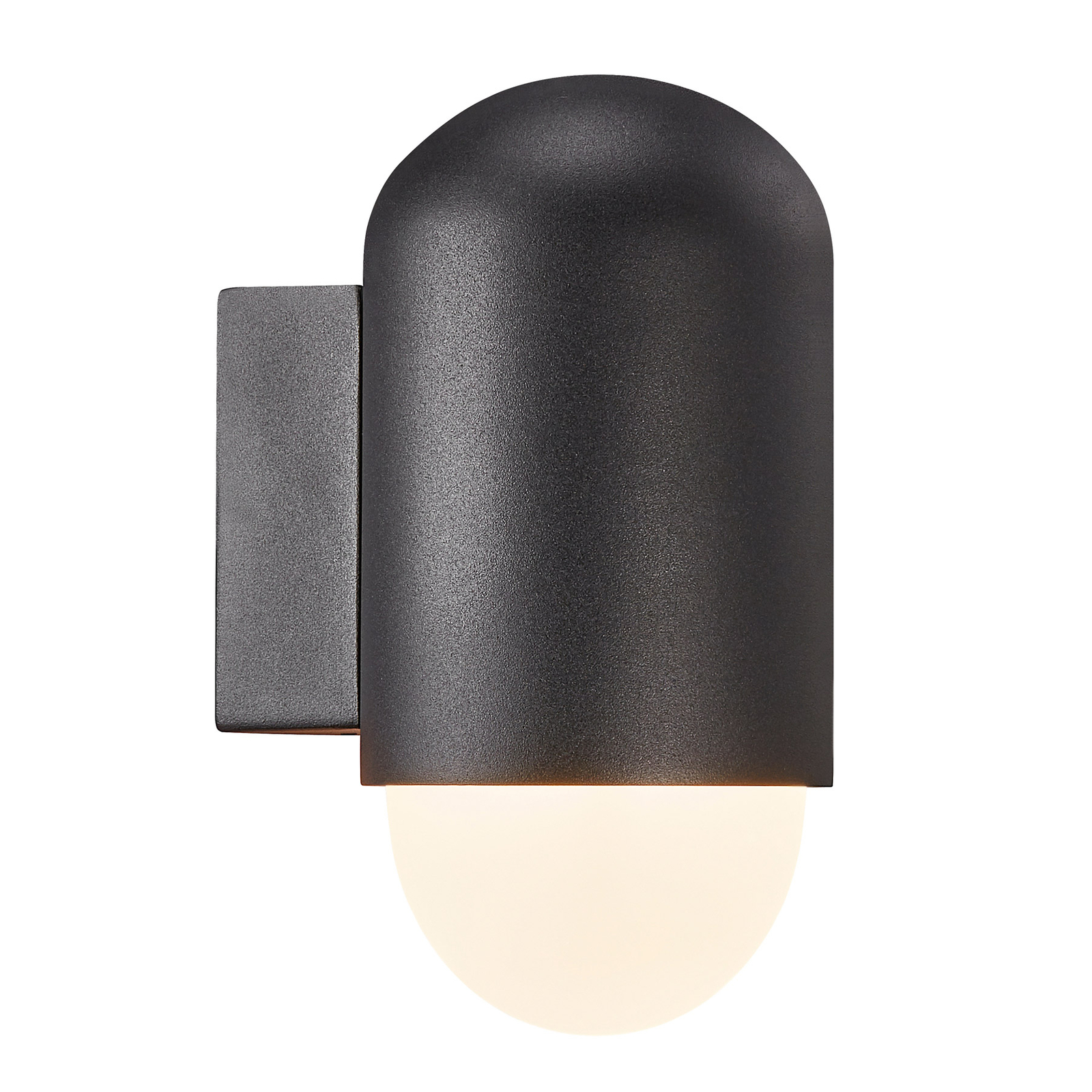 Vonkajšie nástenné svietidlo Heka, čierne, hliník, výška 21,6 cm
