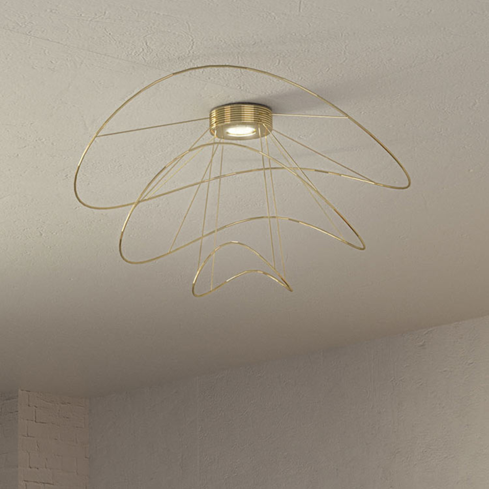 Axolight Hoops 3 LED ceiling light, gold