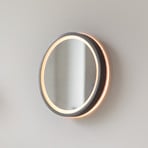 Specchio da parete a LED VIDRO, grigio, Ø 26 cm, powerbank, interruttore