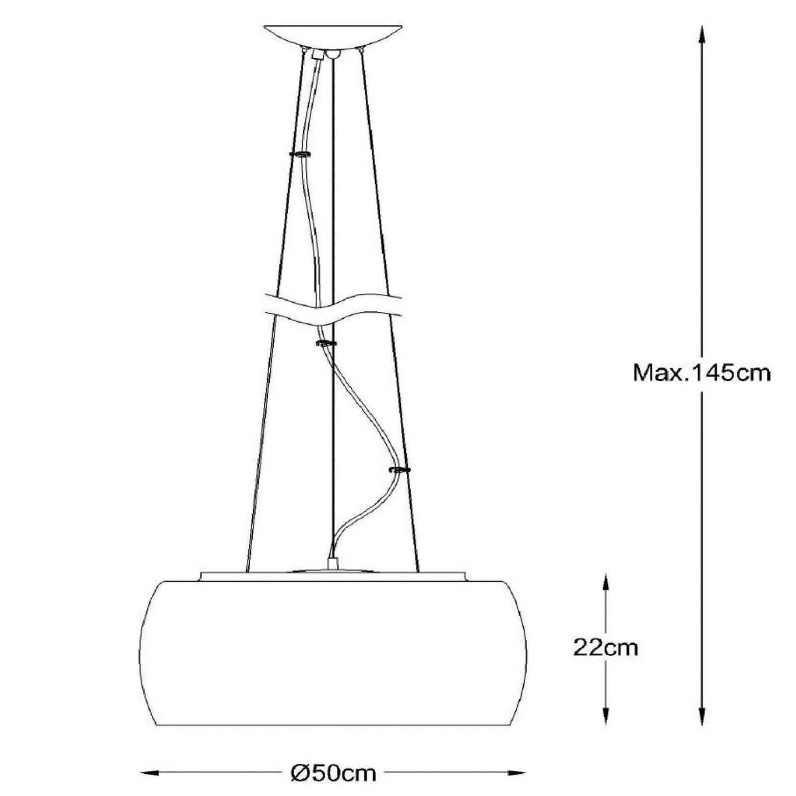 Lucide Hengelampe Pearl av glass Ø 50 cm