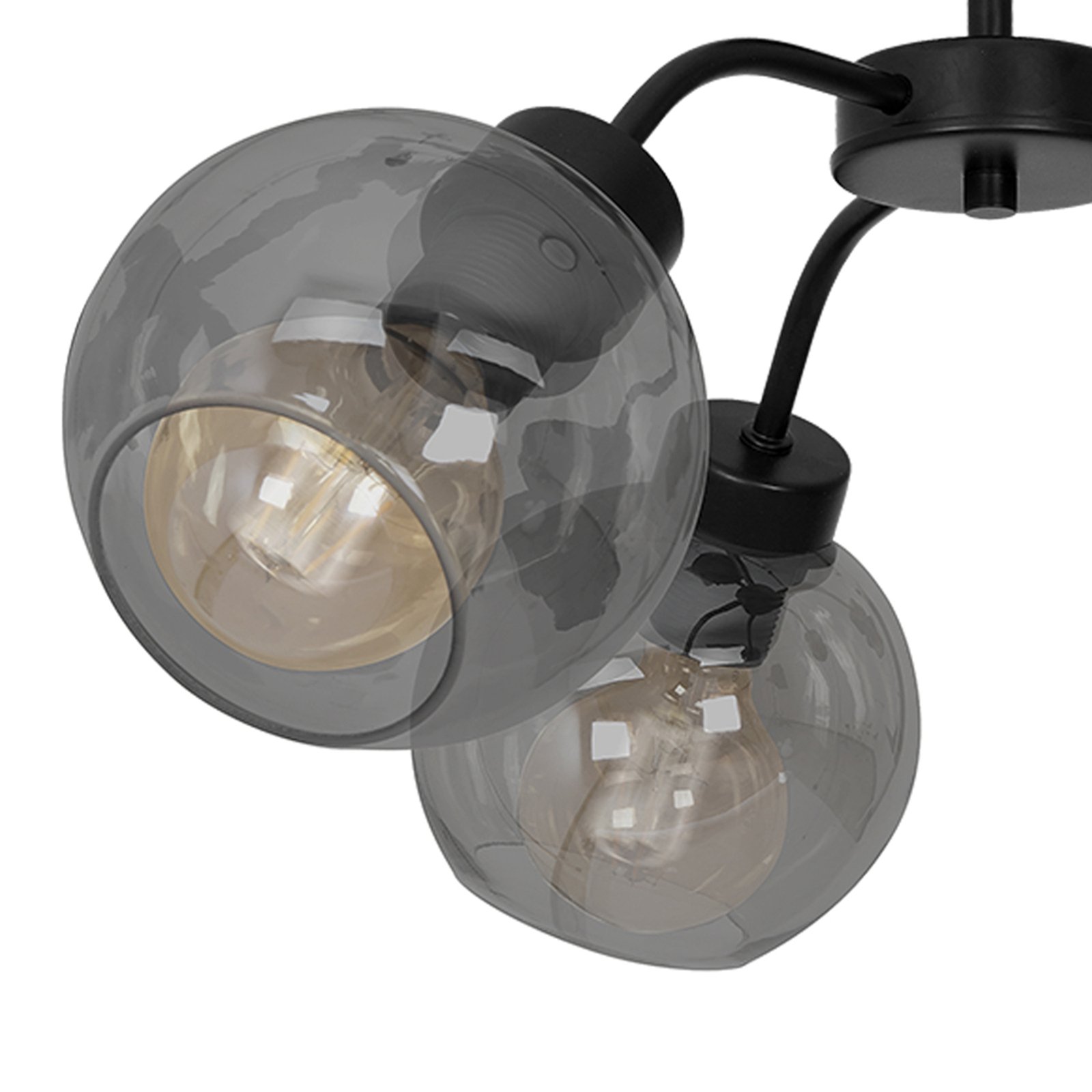 Lampa sufitowa Sofia, 3-pkt., szary dym