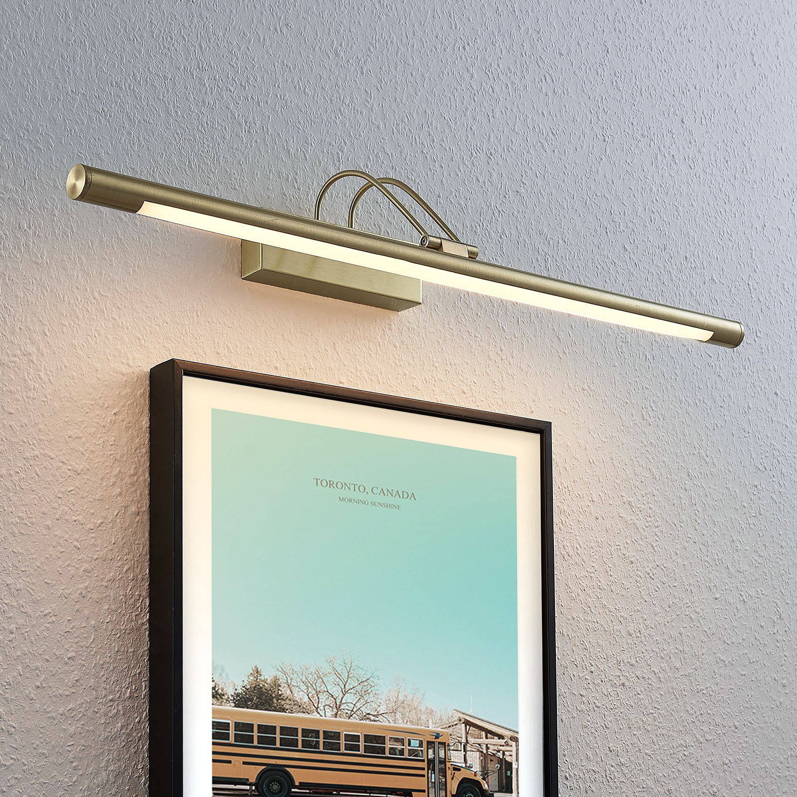 Mailine LED picture light with switch, brass