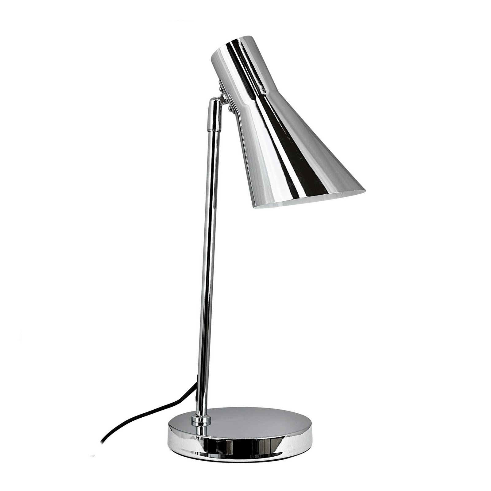 Dyberg Larsen tafellamp DL12, chroom, hoogte 44,5 cm, metaal