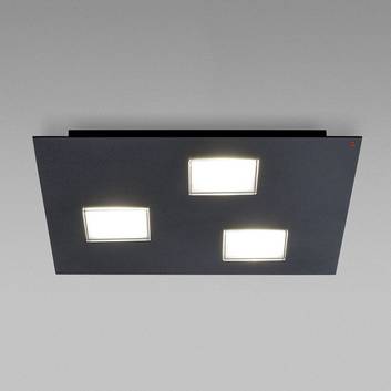 Fabbian Quarter - schwarze LED-Deckenlampe 3flg.