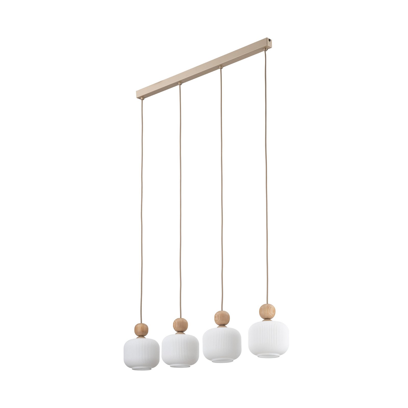 Obesna svetilka Ballo, 4-žarčasta, bež, steklo, dolžina 80 cm