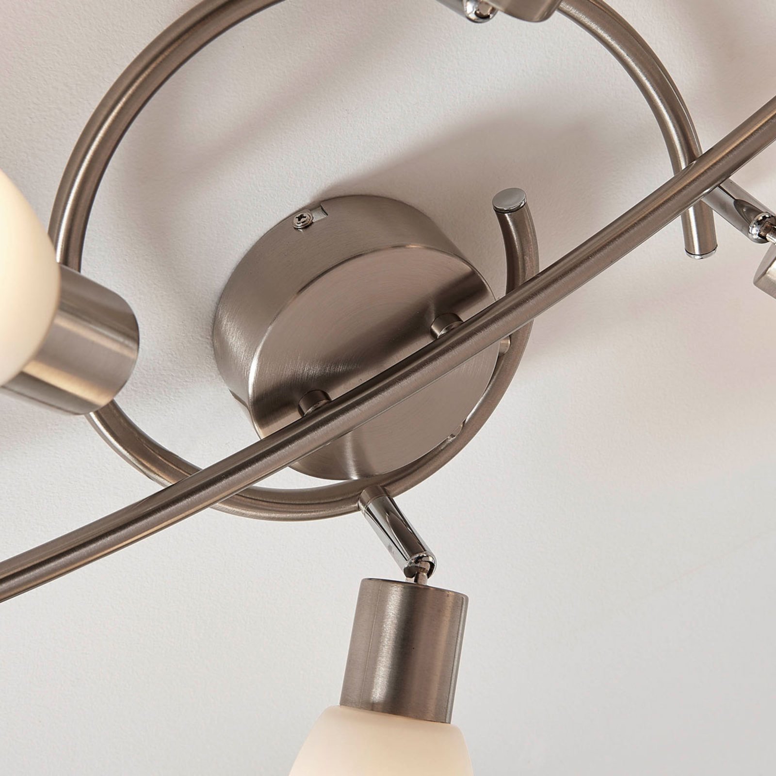 Arda Ceiling Lamp Whie/Nickel - Lindby