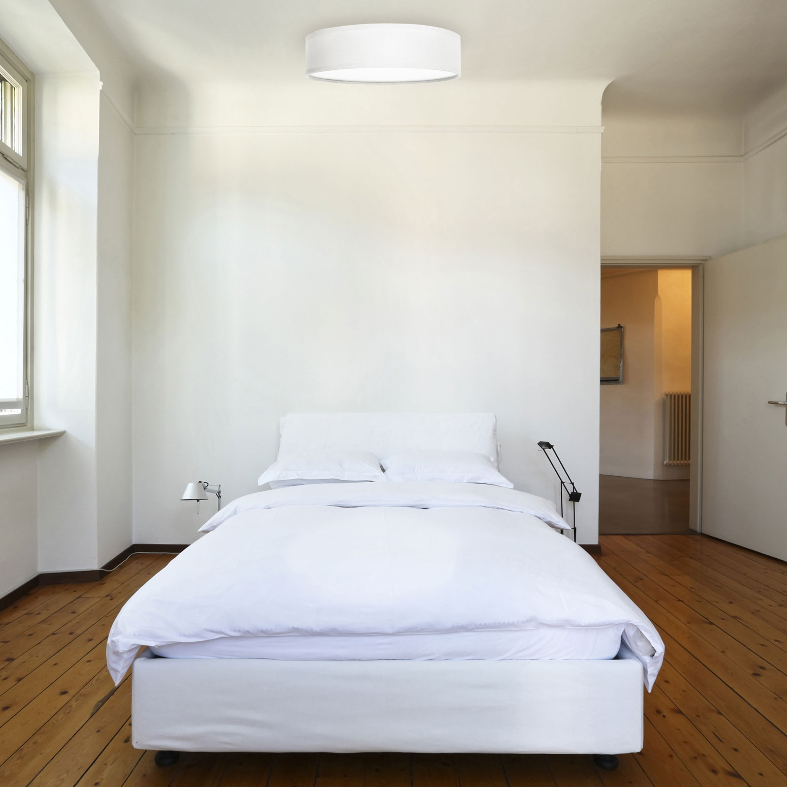 Lámpara de techo Ceiling Dream, tela blanca 40 cm