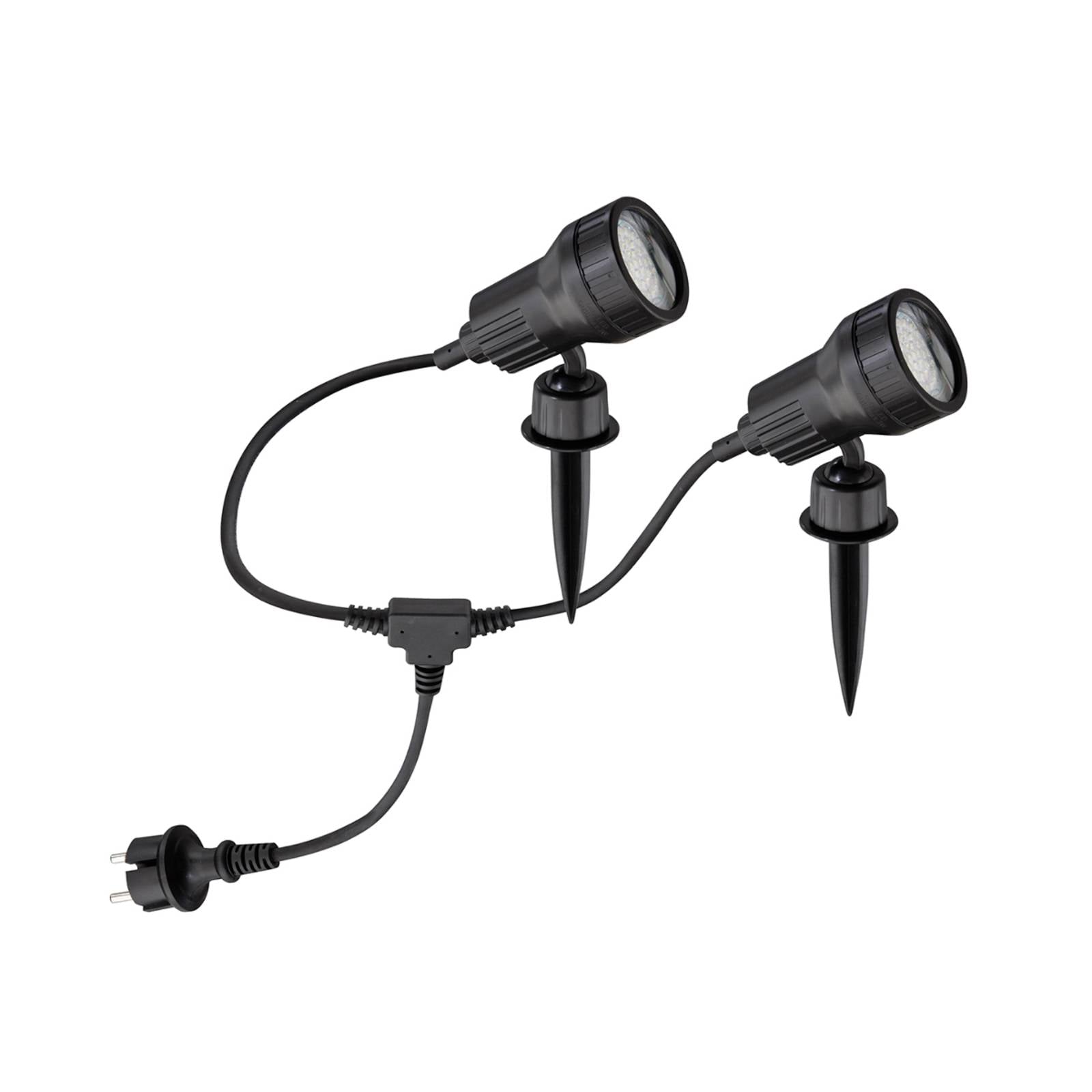2er Set - LED-Erdspießleuchte Terra m. Farbfiltern