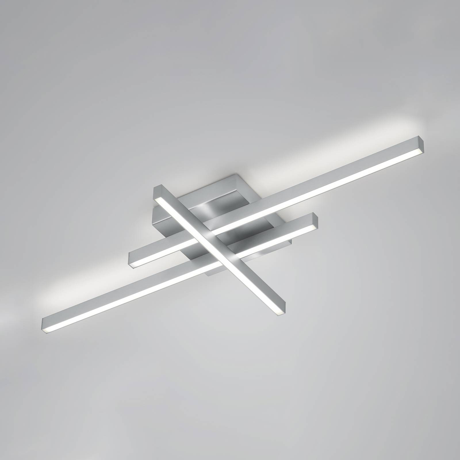 Feli LED-loftlampe med tre profiler, nikkel