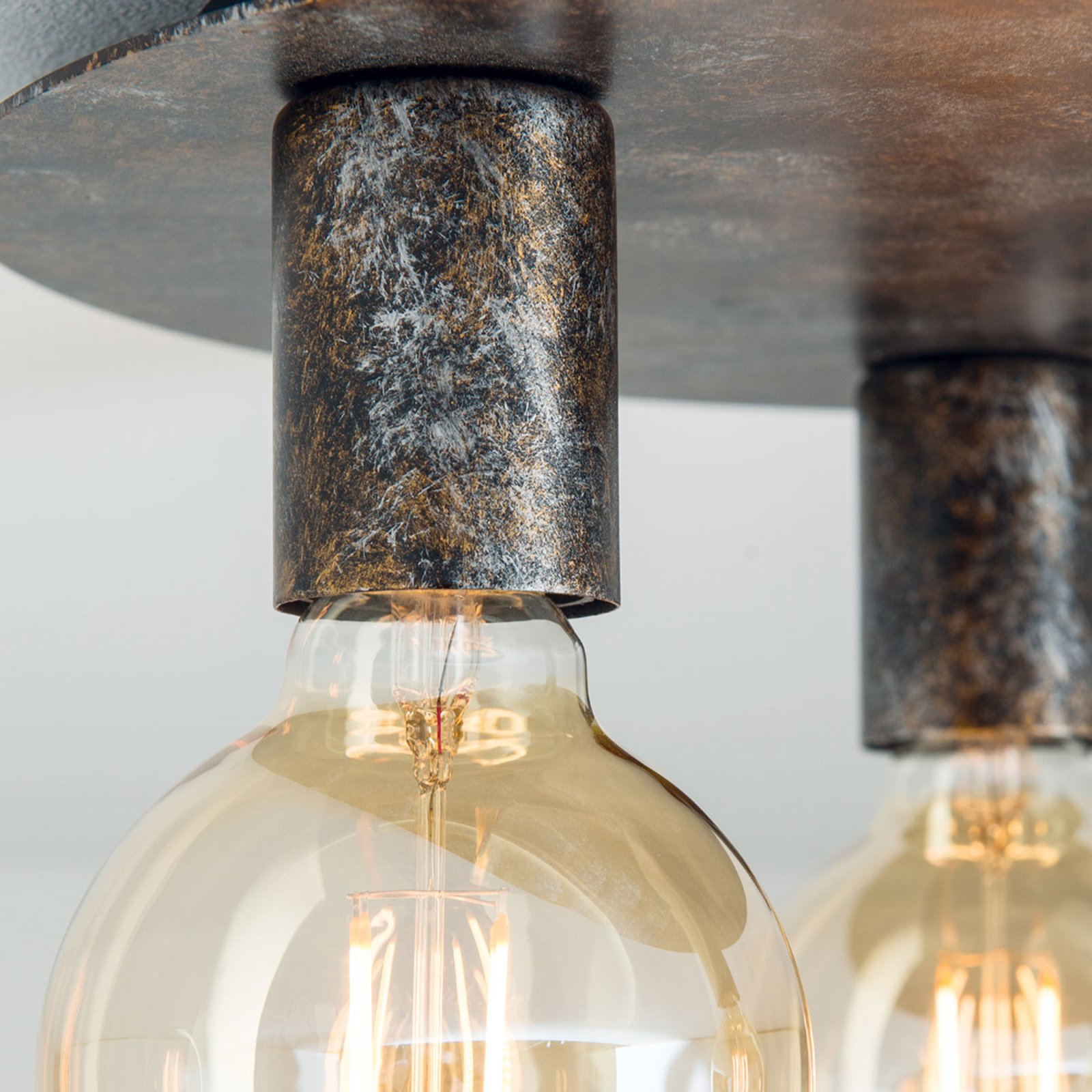 Three-bulb ceiling light Rati in a vintage look
