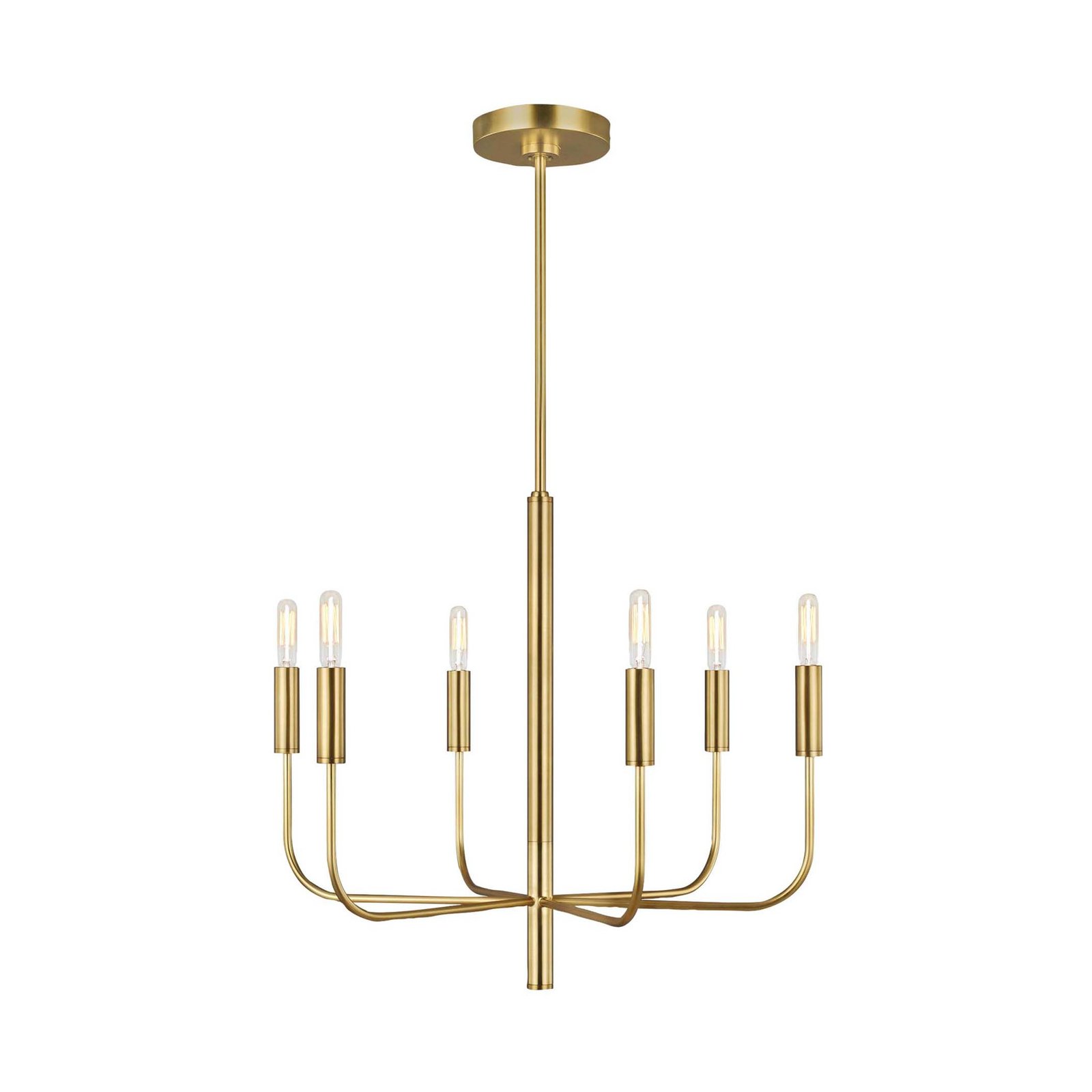 Brianna chandelier, 6-bulb, burnished brass