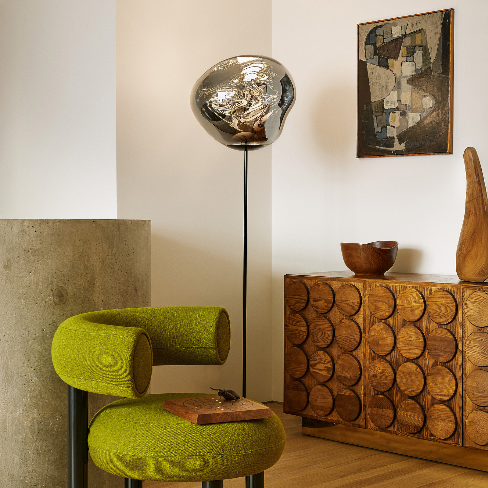 Lampadar LED Tom Dixon Melt Cone Slim cromată Euro - Camera de zi / sufragerie - Design - crom negru - Plastic