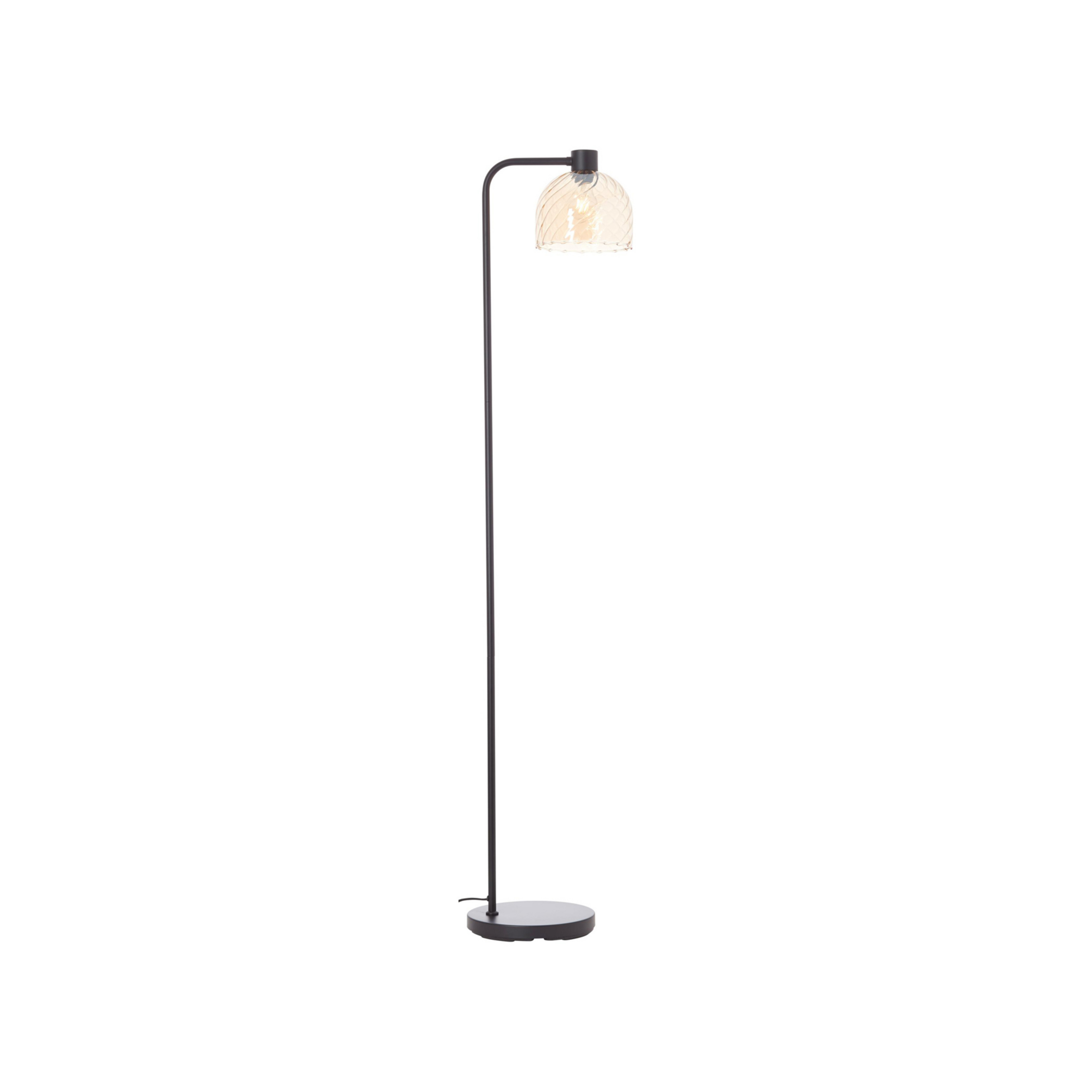 Lampa podłogowa Casto, wysokość 150 cm, bursztyn, szkło/metal