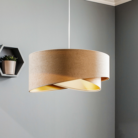 Hanglamp Vivien, tweekleurig, crème/goud