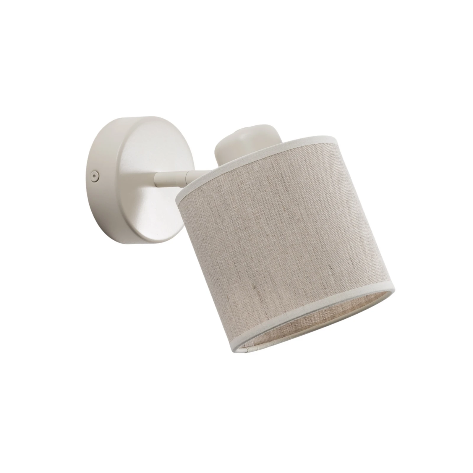 Wandleuchte Suerte, cremeweiß, Leinentextil, 18 cm hoch, E14