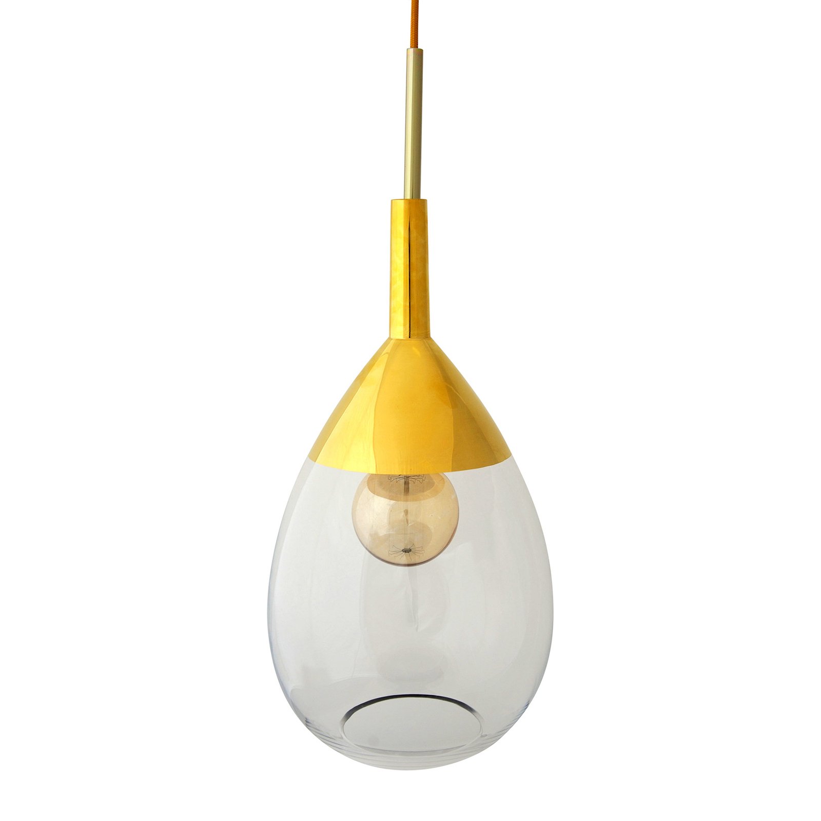 EBB & FLOW Lute M függő lámpa arany átlátszó