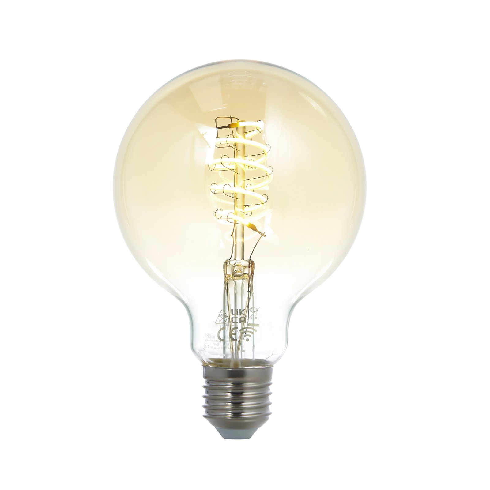 LUUMR Išmanioji LED lempa 2 vnt E27 G95 4,9 W skaidrios gintarinės spalvos