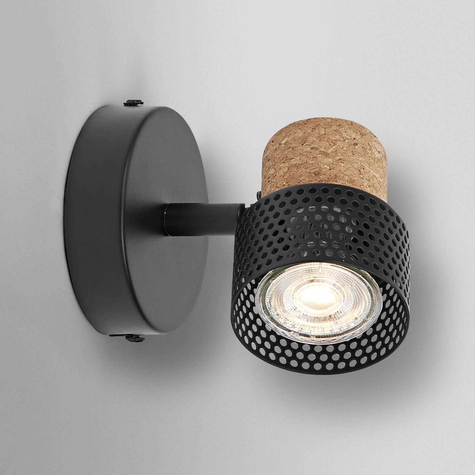 OSRAM Wandstrahler CORK, schwarz, 1 Spot, GU10-LED 927 dim