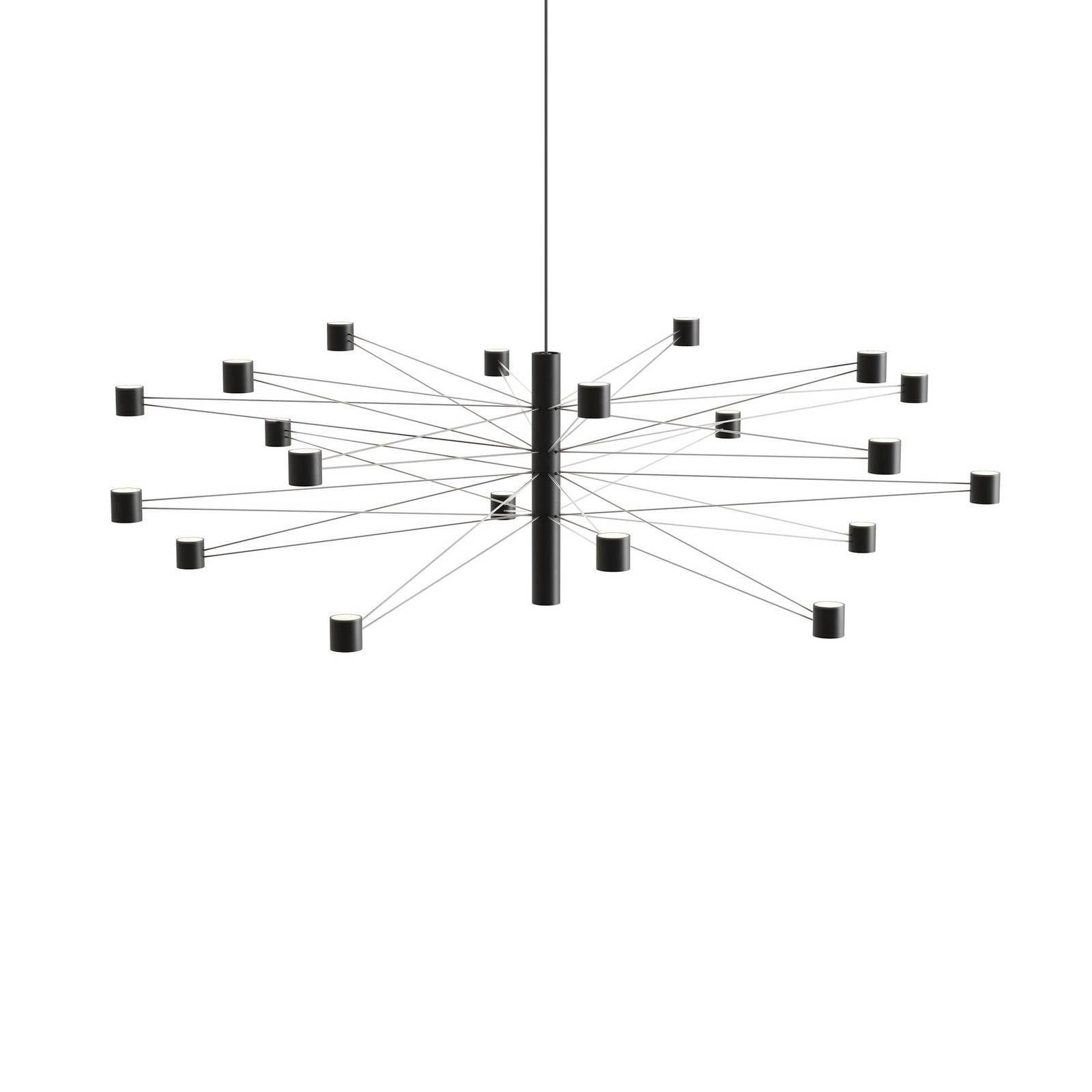 kdln LED-Hängelampe POLAR 20.3, Ø 124 cm schwarz 20-flg. dim
