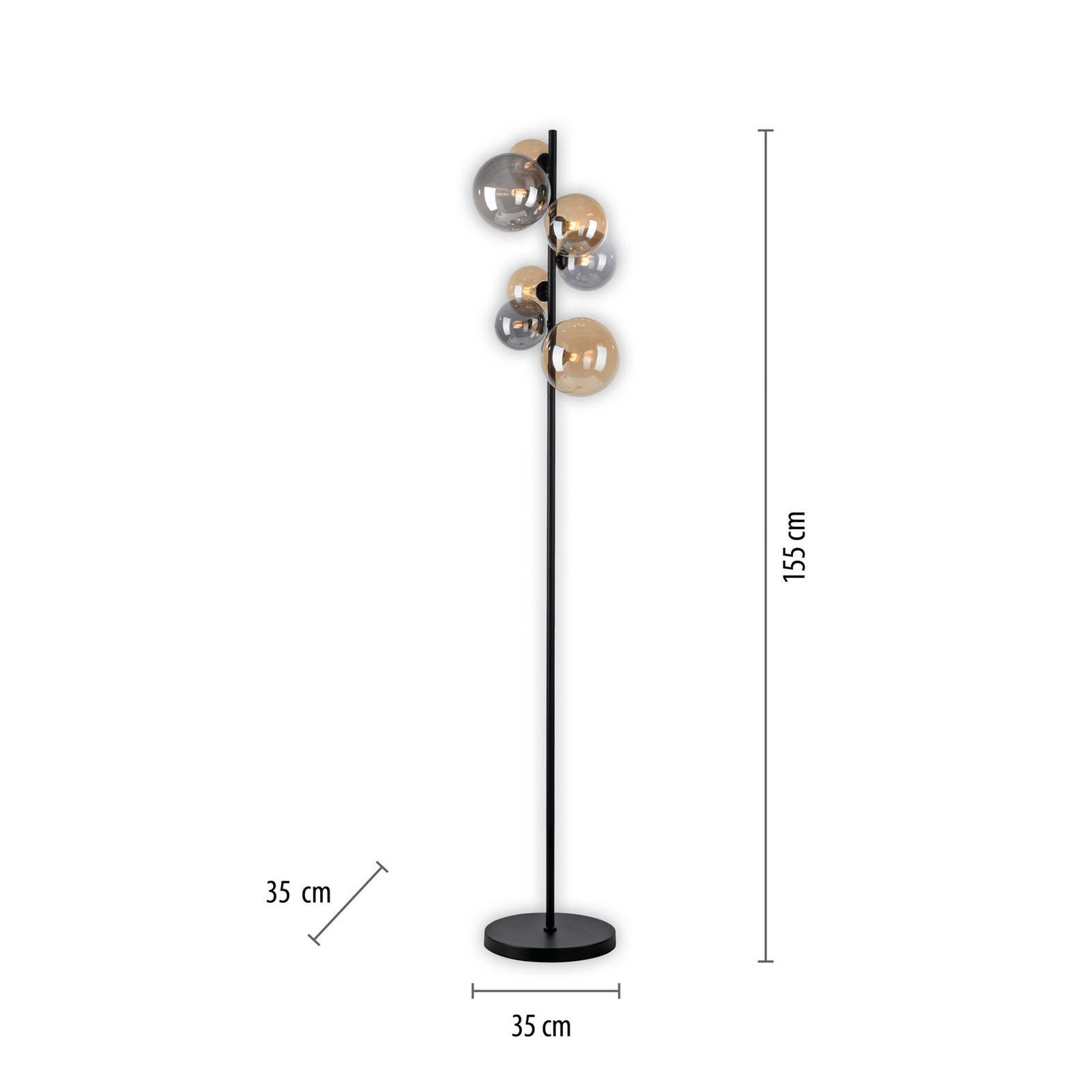 Paul Neuhaus Popsicle floor lamp, glass, 155 cm high, G9