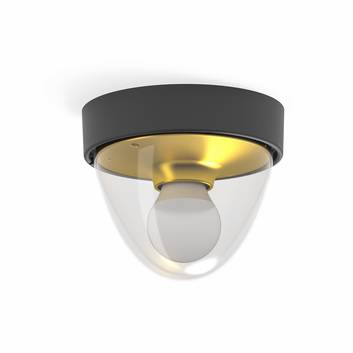 Deckenleuchte Nook mit klarem Schirm, schwarz/gold