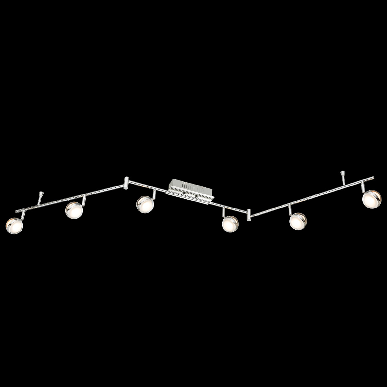 Wofi Fulton LED ceiling light with 6 bulbs, for Living / Dining Room, Metal, 6 W, energy efficiency: A+, L: 177 cm, W: 7.5 cm, H: 20.5 cm