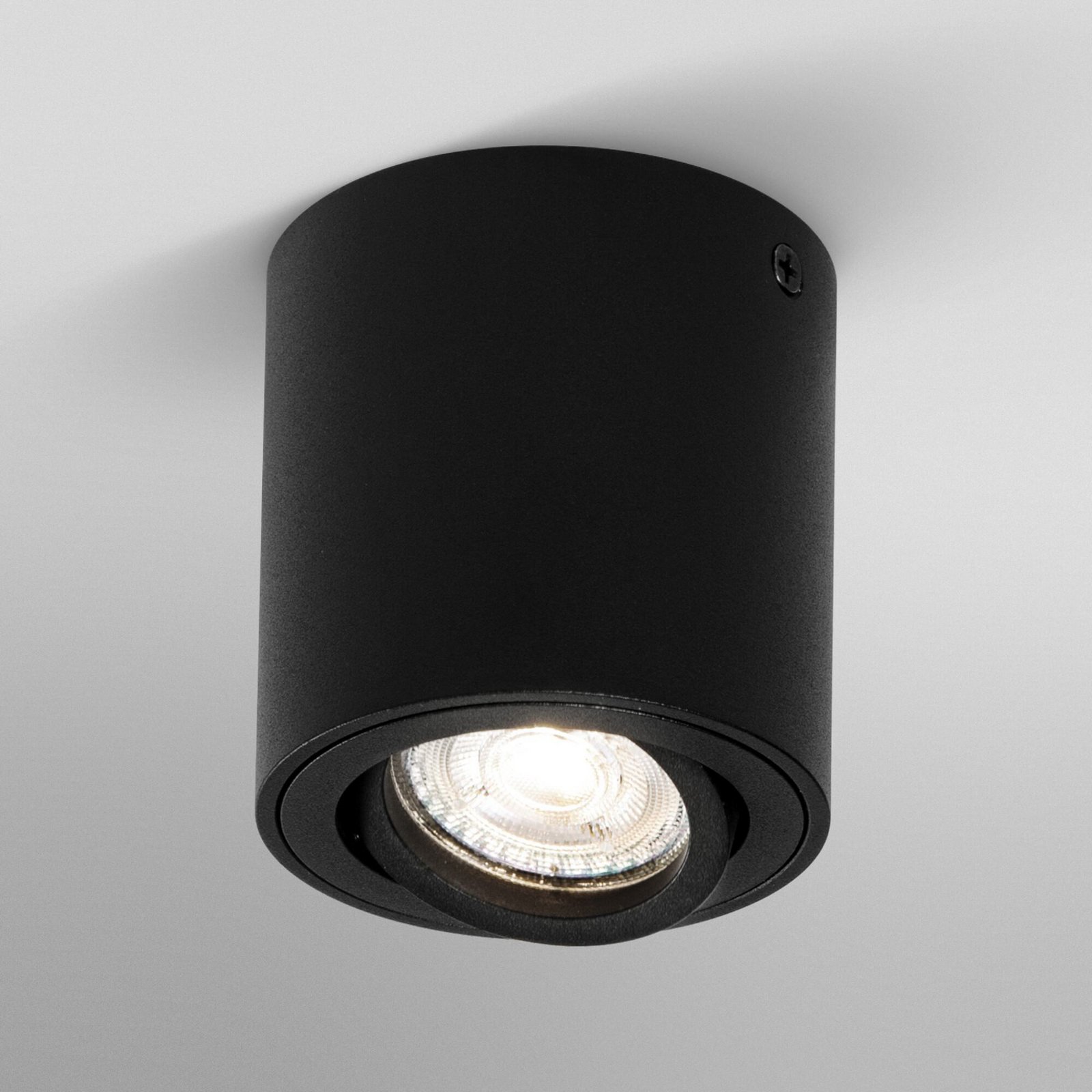 Spot pour plafond OSRAM ROUND, noir, Ø 8 cm, métal, GU10