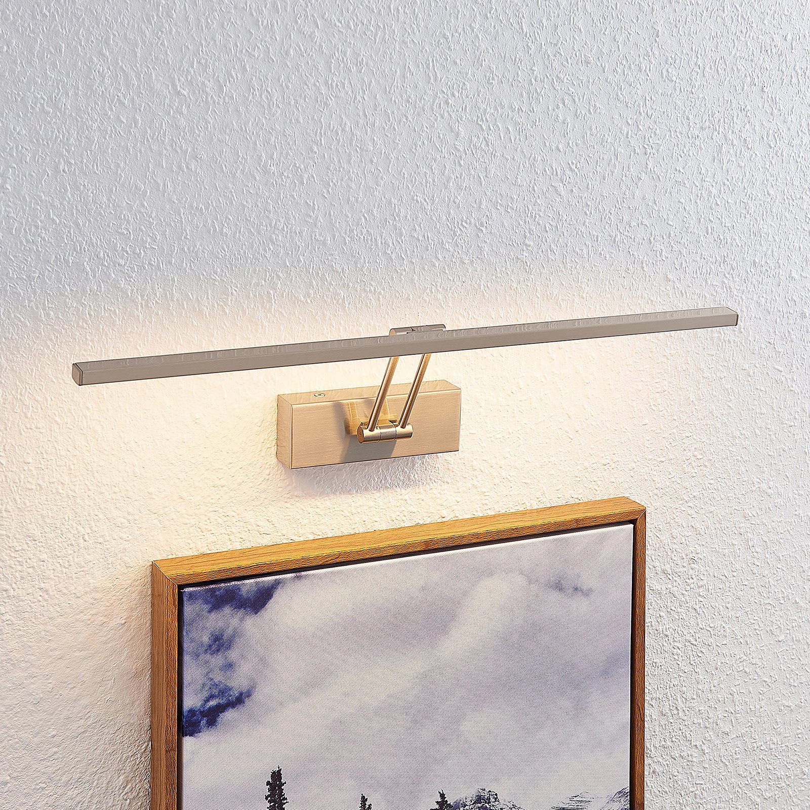 Lucande Thibaud LED-Bilderleuchte, nickel, 51,4 cm