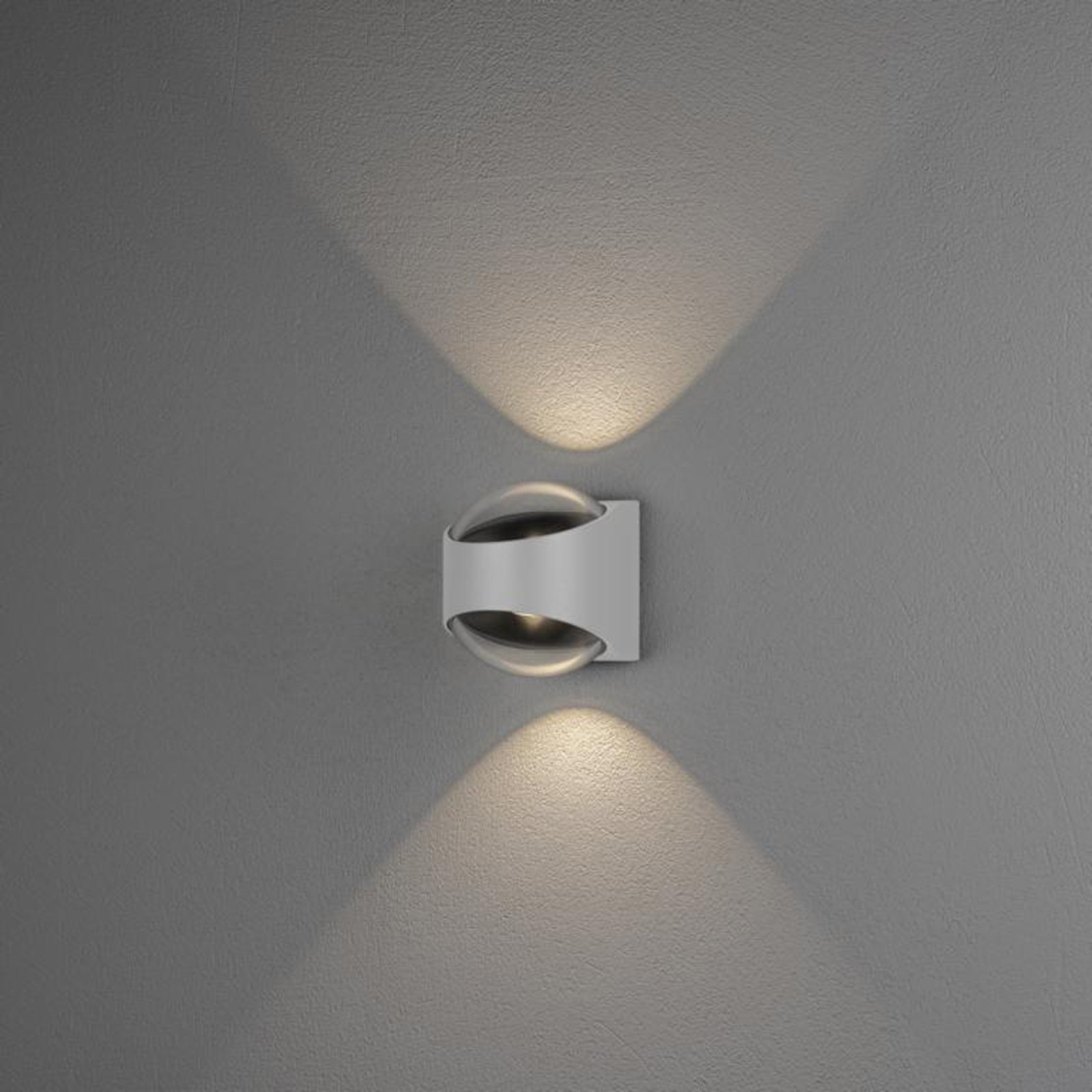Bitonto-LED-ulkoseinävalo 2-lamppuinen valkoinen