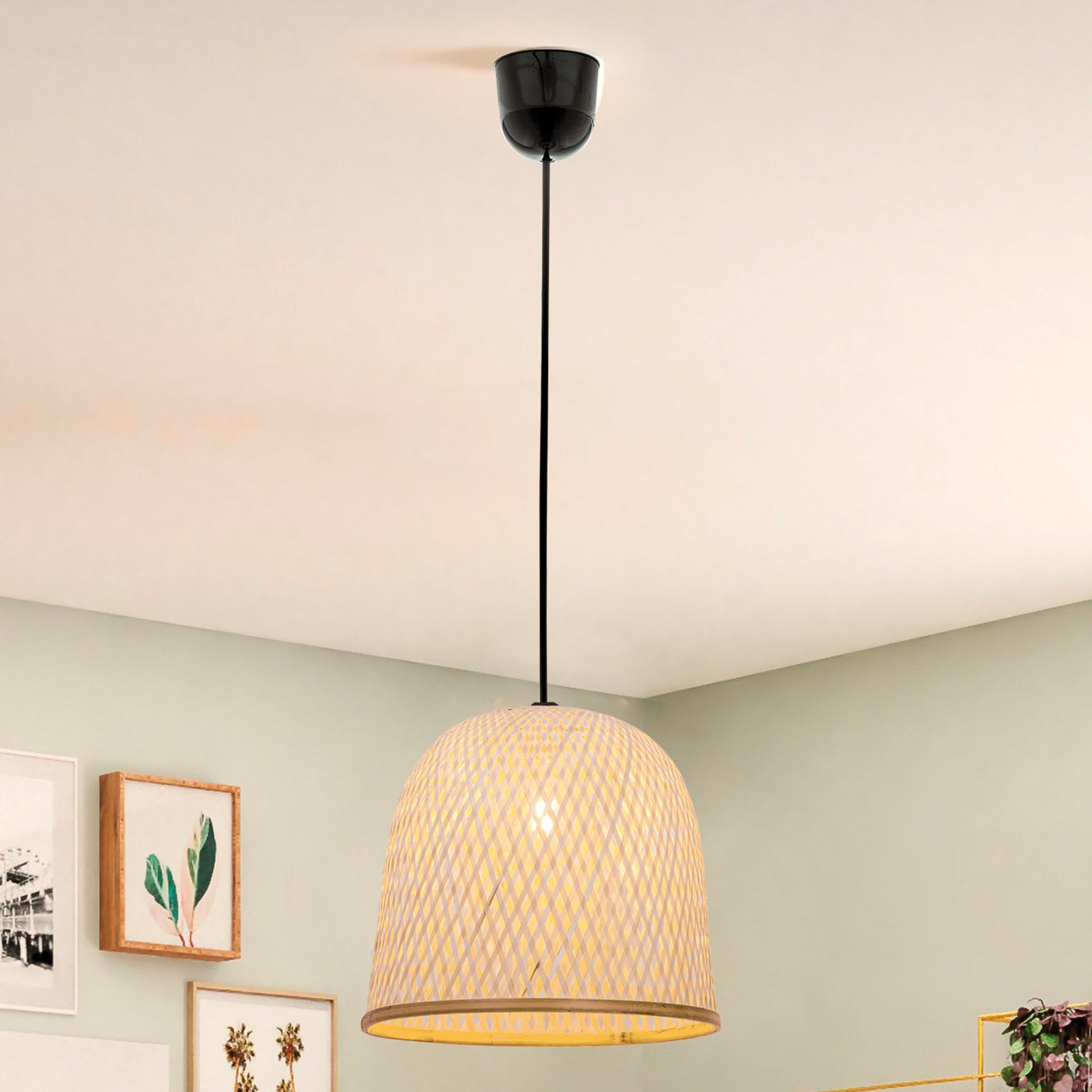 Casper hængelampe, rattanskærm, Ø 35 cm