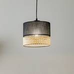 Hanglamp Paglia zwart/rattan 1-lamp 20 cm