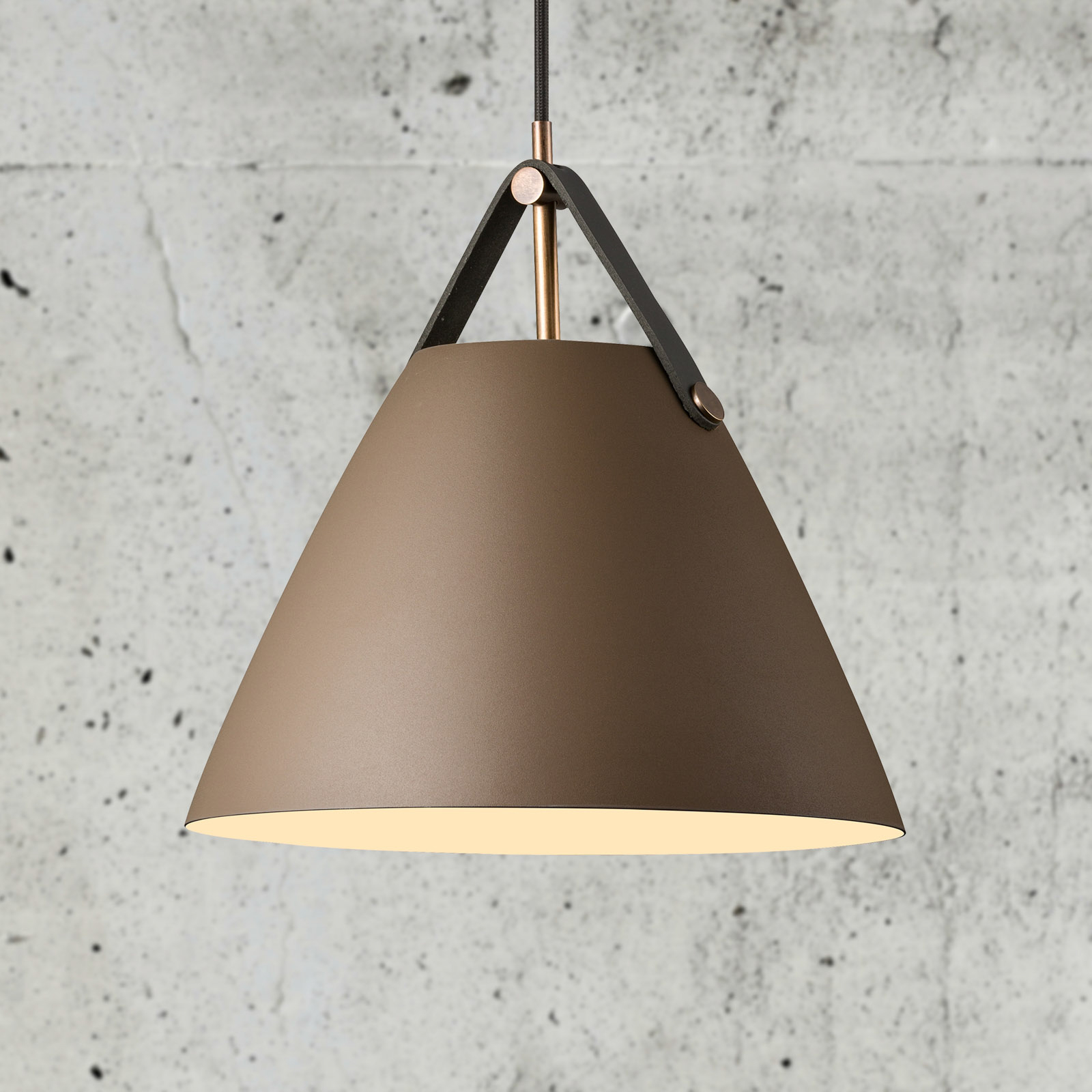 Lampa wisząca Strap metalowy klosz beżowy, 27 cm