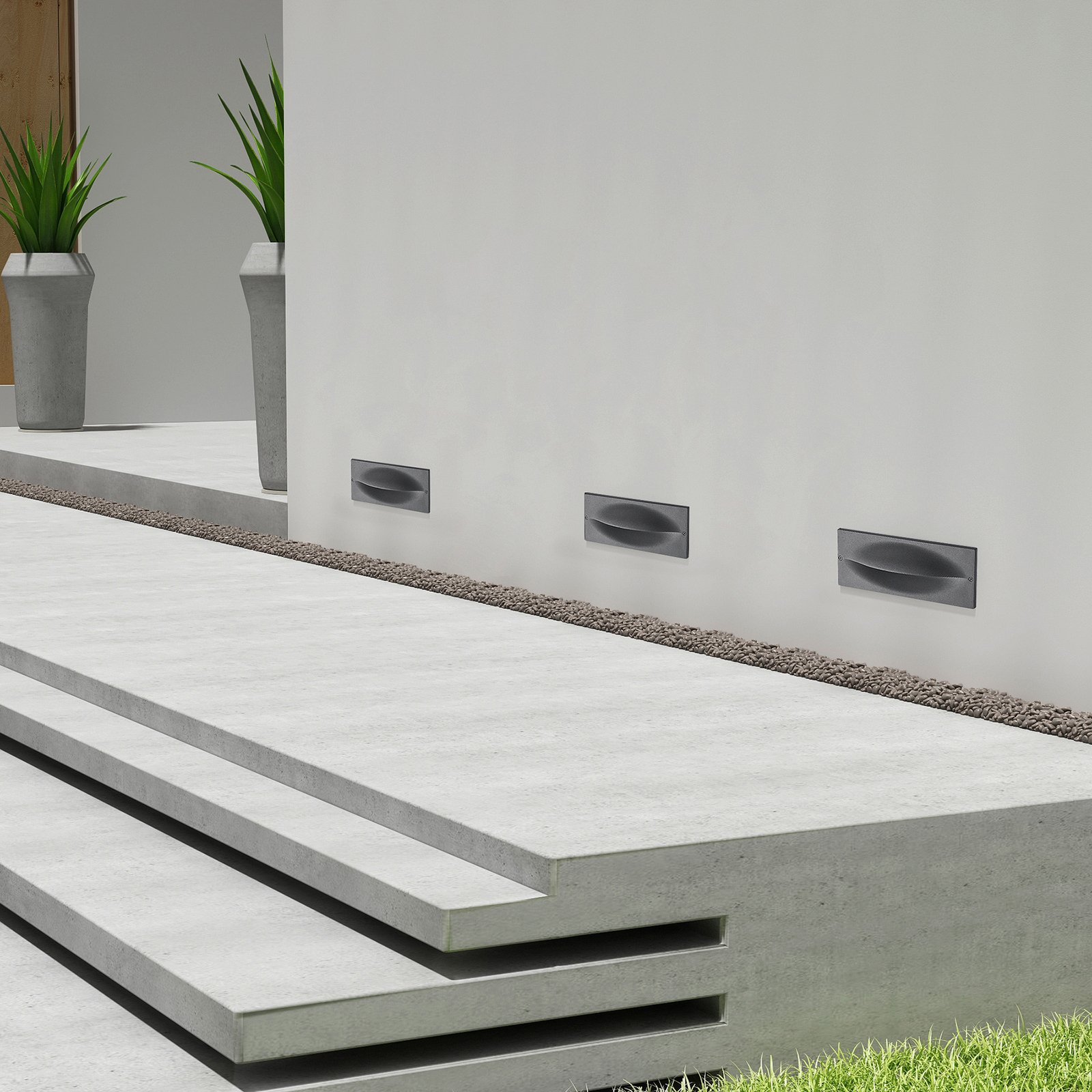 Zandro LED Indbygningsvæglampe Anthracite - Lucande
