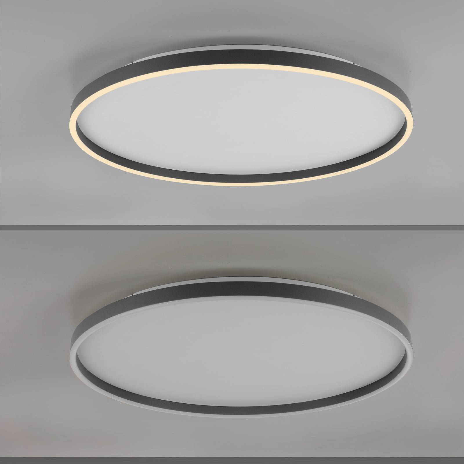 Lampa sufitowa LED Madlen, czarna, Ø 60 cm, aluminium, 3 000 K, ściemniana