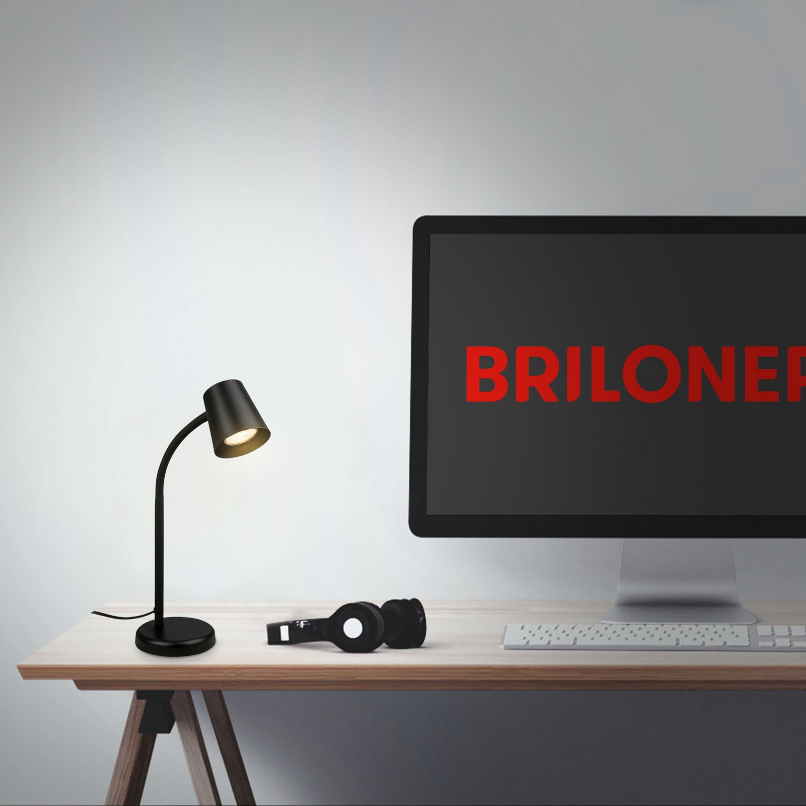 Briloner Lampă de masă Skriva soclu GU10 negru - Studiu / Birou - Metal