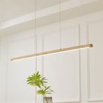 Lucande lámpara colgante LED Maruta, madera, haz, 120 cm, 3000K