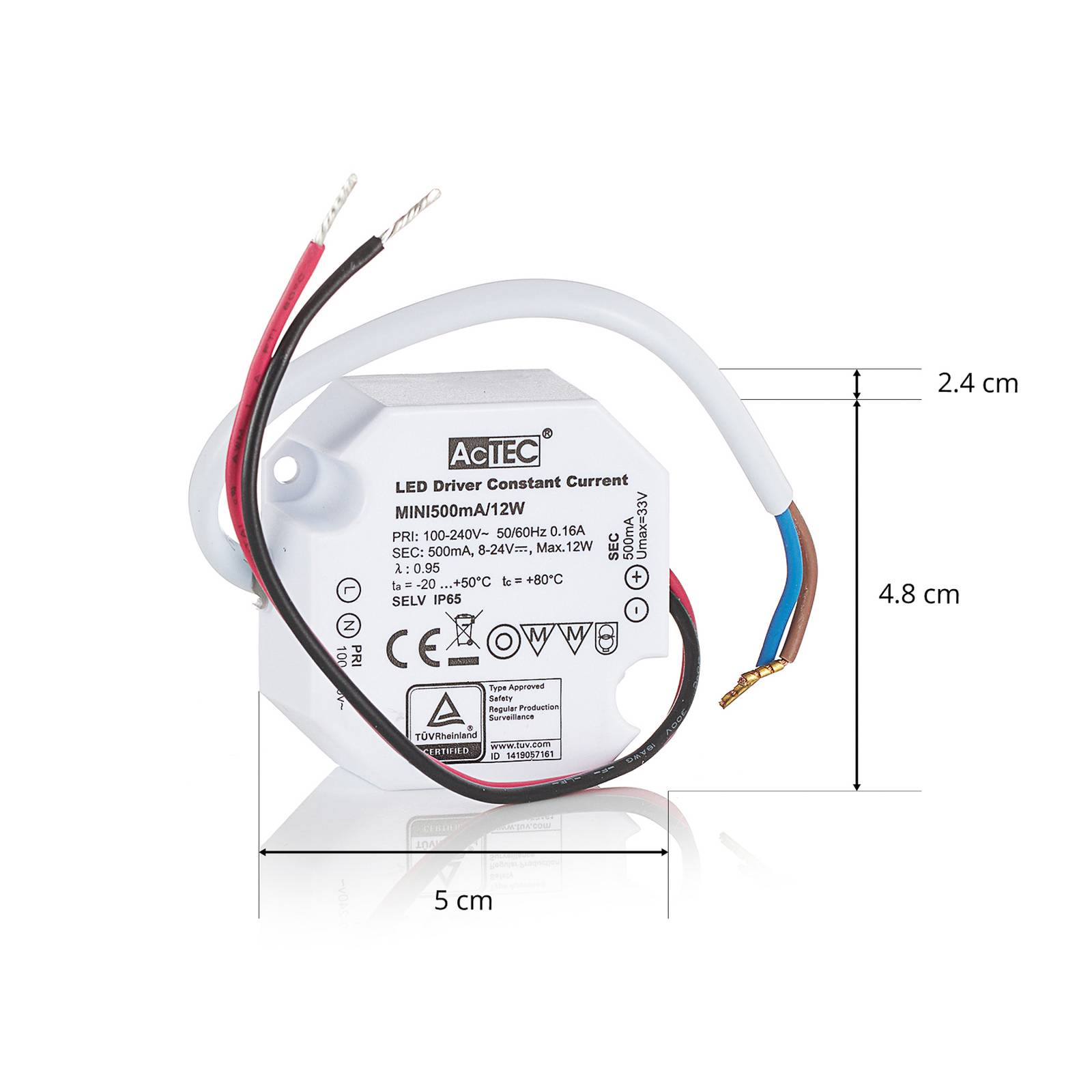 AcTEC Mini sterownik LED CC 500mA 12W IP65